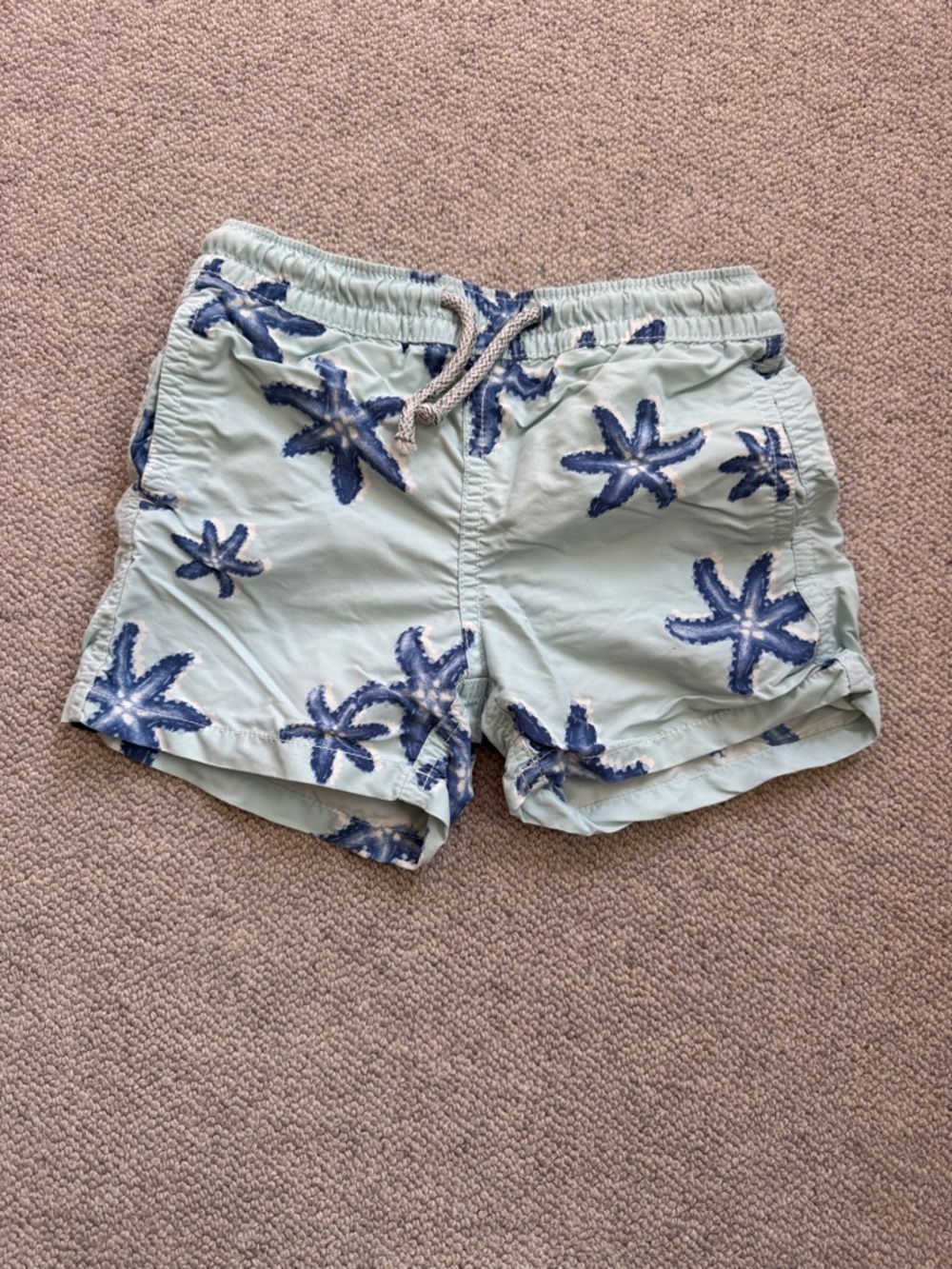 Vilebrequin Kids Swim Shorts Light Mint with Navy Starfish